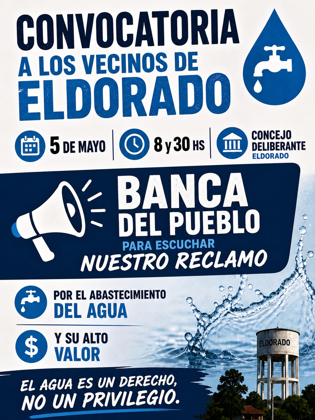 Vecinos expondrán sobre la problemática del agua potable en el Concejo Deliberante 2